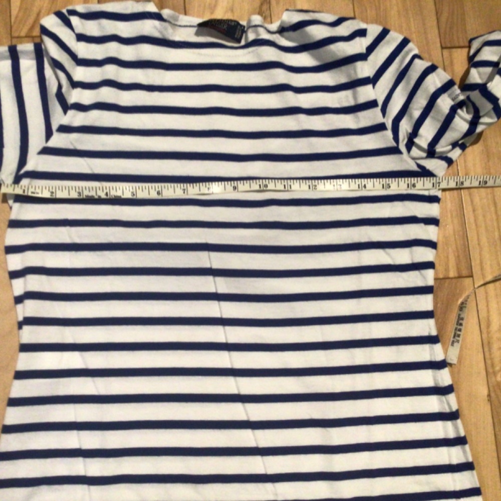 Saint James White and Blue Striped Boatneck Top - Picture 3 of 6